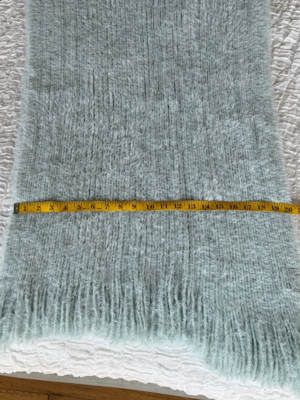 Free People Whisper Fringe Blanket Scarf in Opal Blue